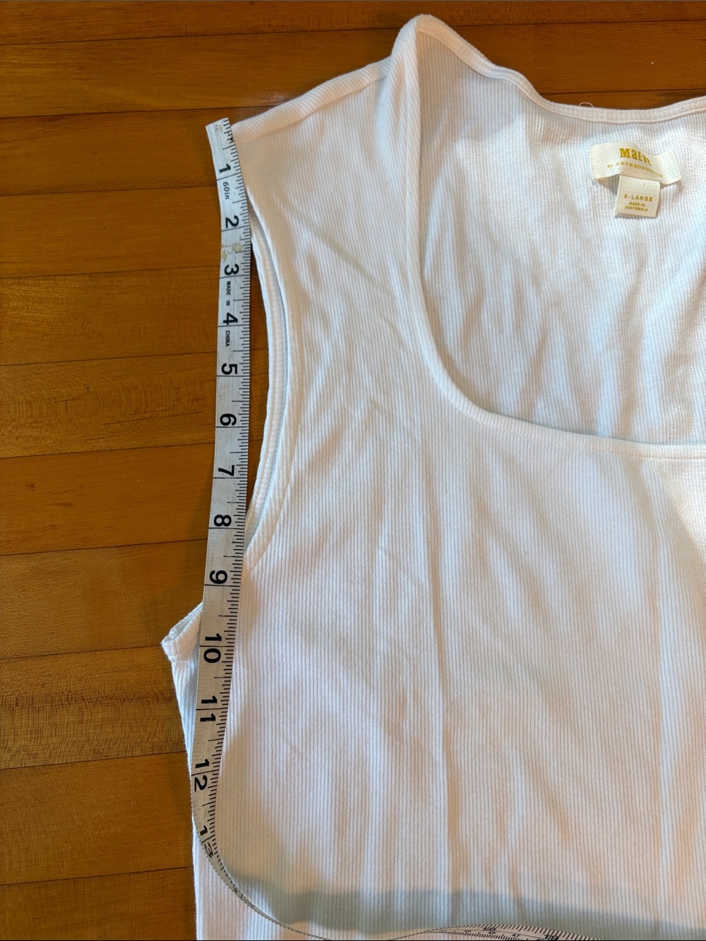 Maeve White Ribbed Square-Neck Tank - Picture 3 of 9